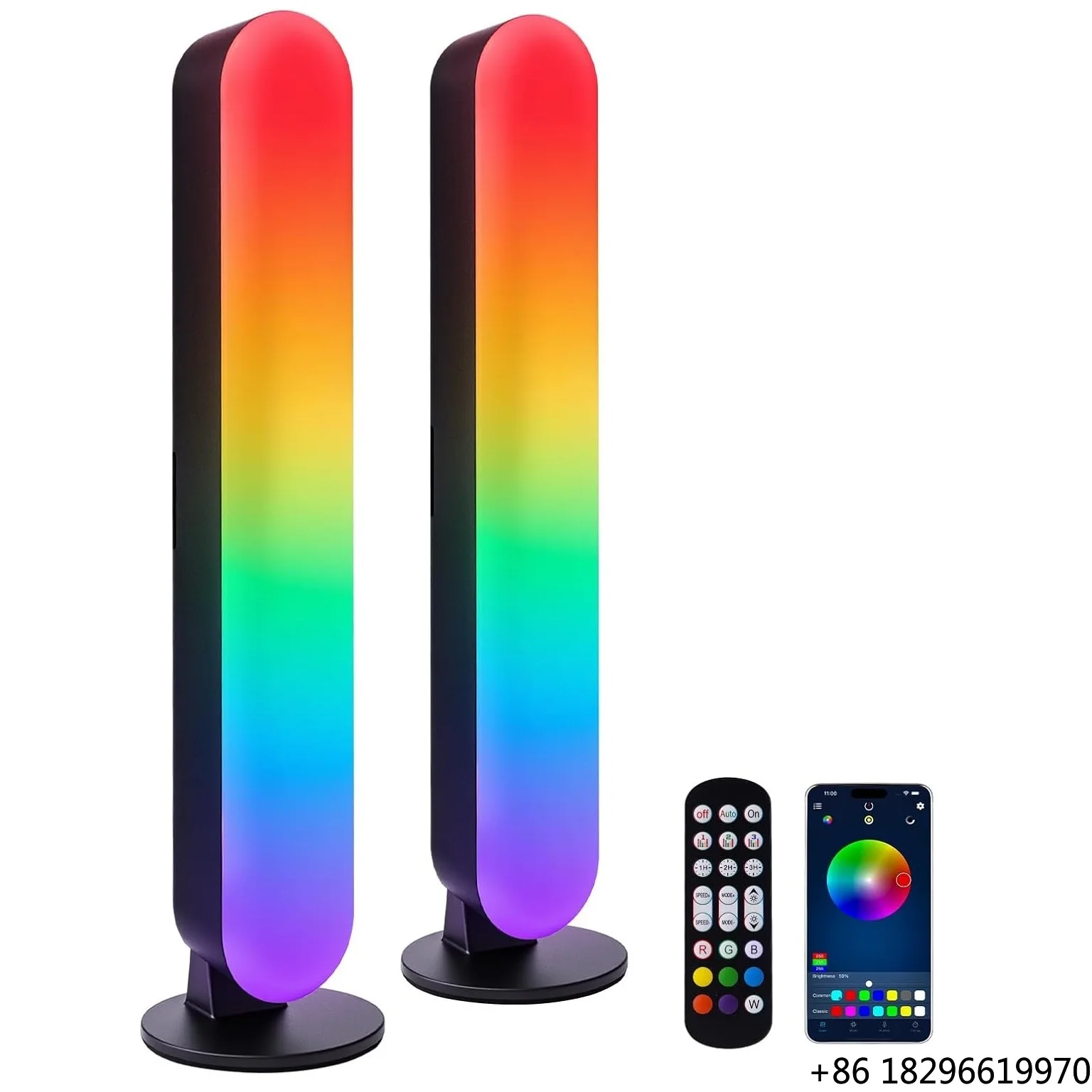 Plastic RGB LED Light Bar Music Sync USB Ambient Lamp Remote Control for Bar Kitchen
