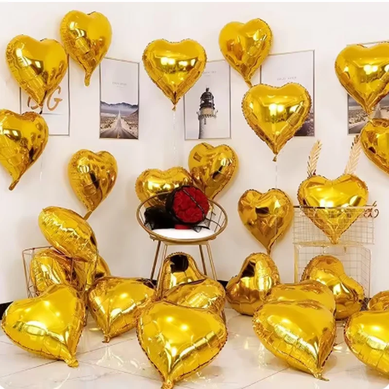 50 Stück 10 Zoll Rote Herz-Folienballons Valentinstag Party-Dekoration Romantischer Heiratsantrag Verlobung Geburtstagsfeier Globos Zubehör