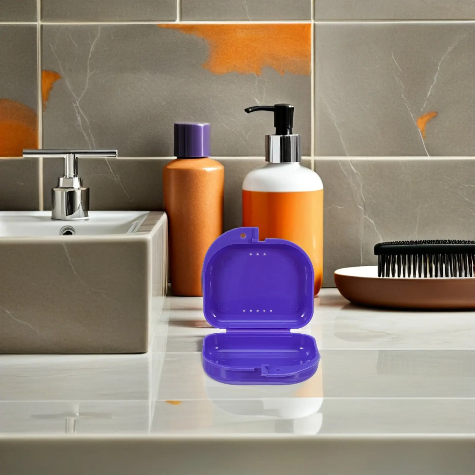 

10Pcs Orthodontic Retainer Case Slim Waterproof Denture Container Cute Portable Holder for Braces Retainers