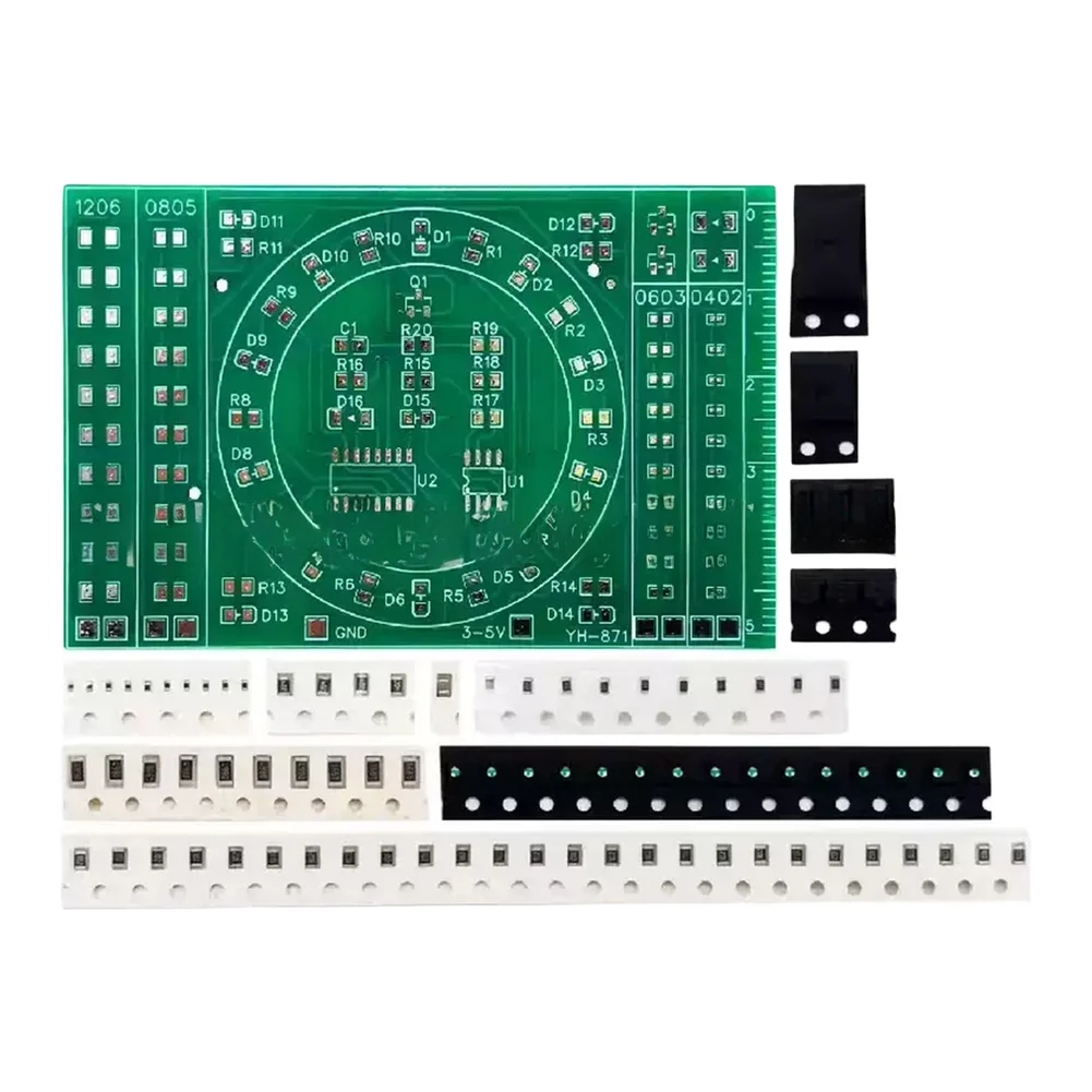 CD4017 LED Chaser Circuit Practice Board for SMD Soldering with Emphasis on Sequential Soldering and Ground Integrity