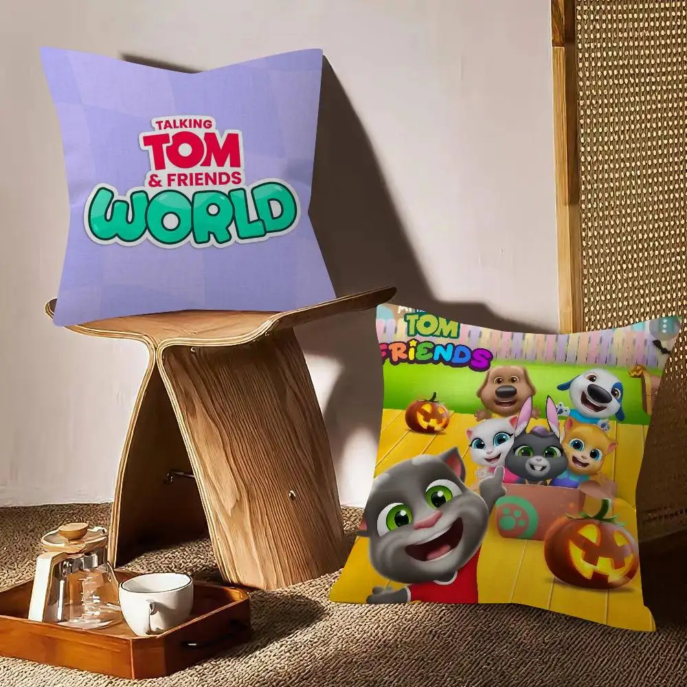 Game T-Talking T-Tom And F-Friends  Cushion Cover Pillowcase Upholstery Sofa Throw Pillow Home Decor Pillowcas