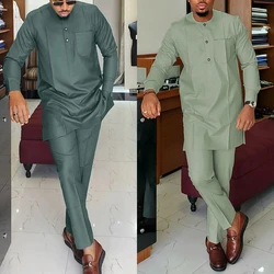 African Native Outfit Dashiki set di pantaloni maschili per vestire Designer di lusso abiti eleganti vestiti per uomo nuovo Costume Abaya etnico 2Pc