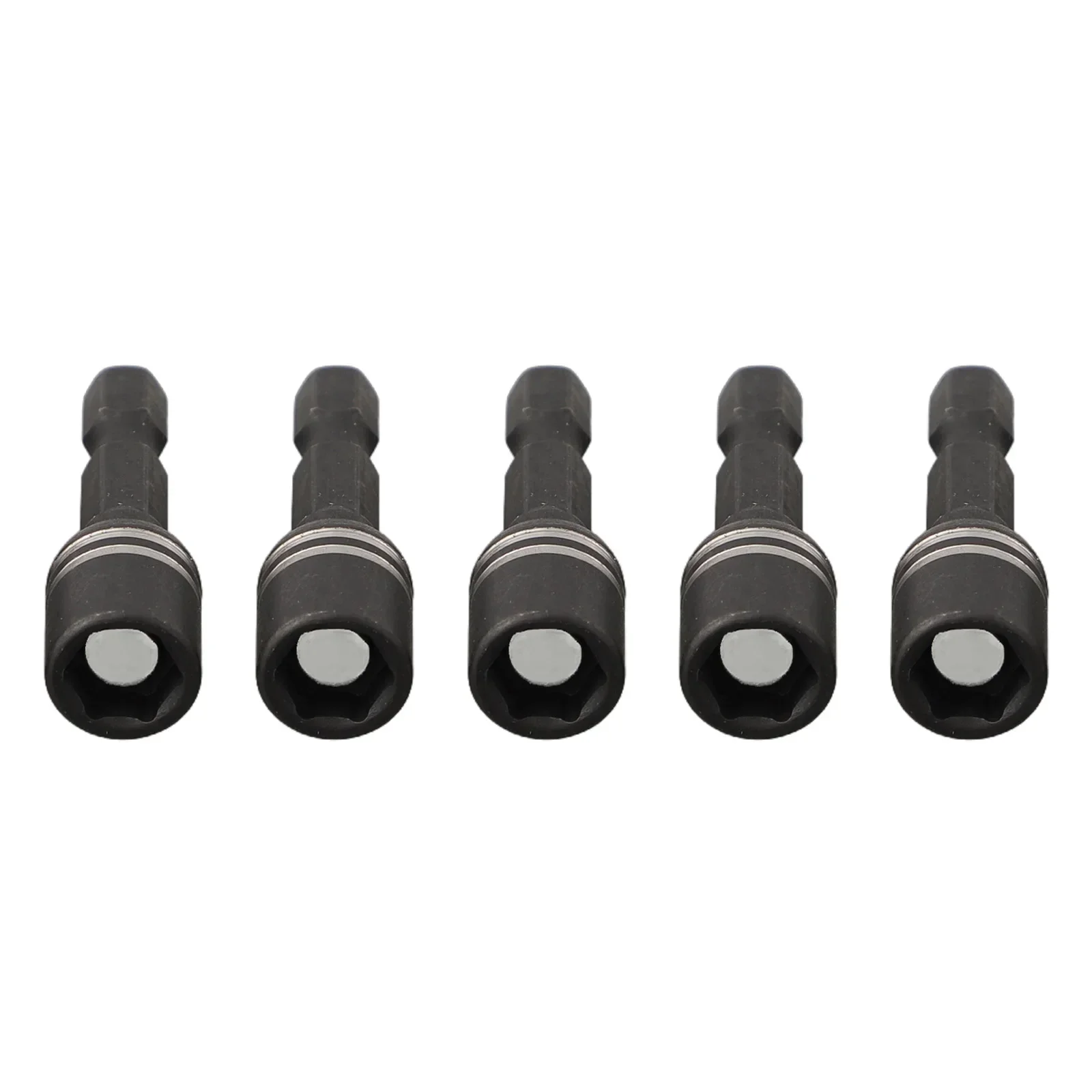 5pcs 8mm Impact Socket Magnetic Nut Screwdriver Deep Socket Adapter 1/4inch Hex Wrench Heads Electric Drill Bit Repairing Tool