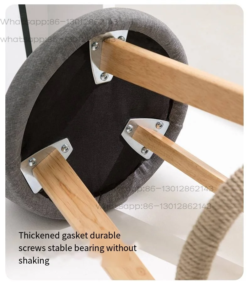 Bar Height Bar Stools Without Back Wooden Tall Stools for Kitchen Island Modern Bar Chairs Cotton and Linen Barstools  Furniture