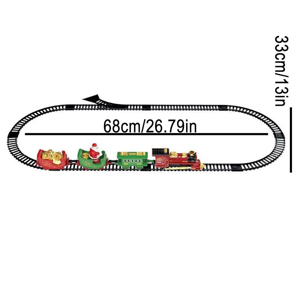 Tren de Navidad eléctrico, juguetes, coches ferroviarios, pistas de carreras con música, modelo de tren de Navidad, juguetes, pista de ferrocarril de motor eléctrico