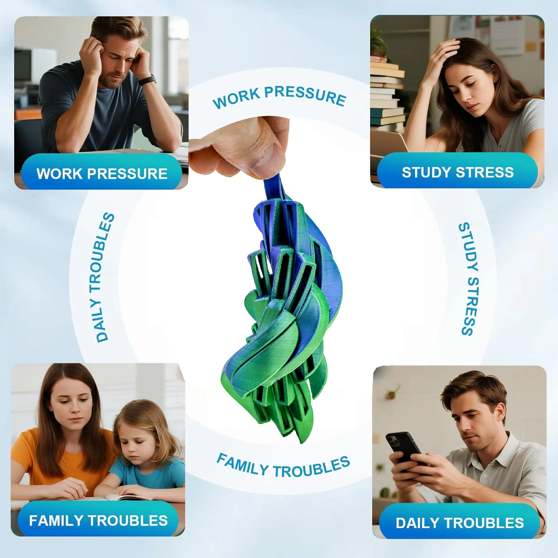 ثلاثية الأبعاد الوحل الكرة تململ لعبة دوامة الإجهاد الإغاثة لعبة حسية للأطفال البالغين عيد الميلاد هدايا حفلة عيد ميلاد القلق الإغاثة اللعب #4