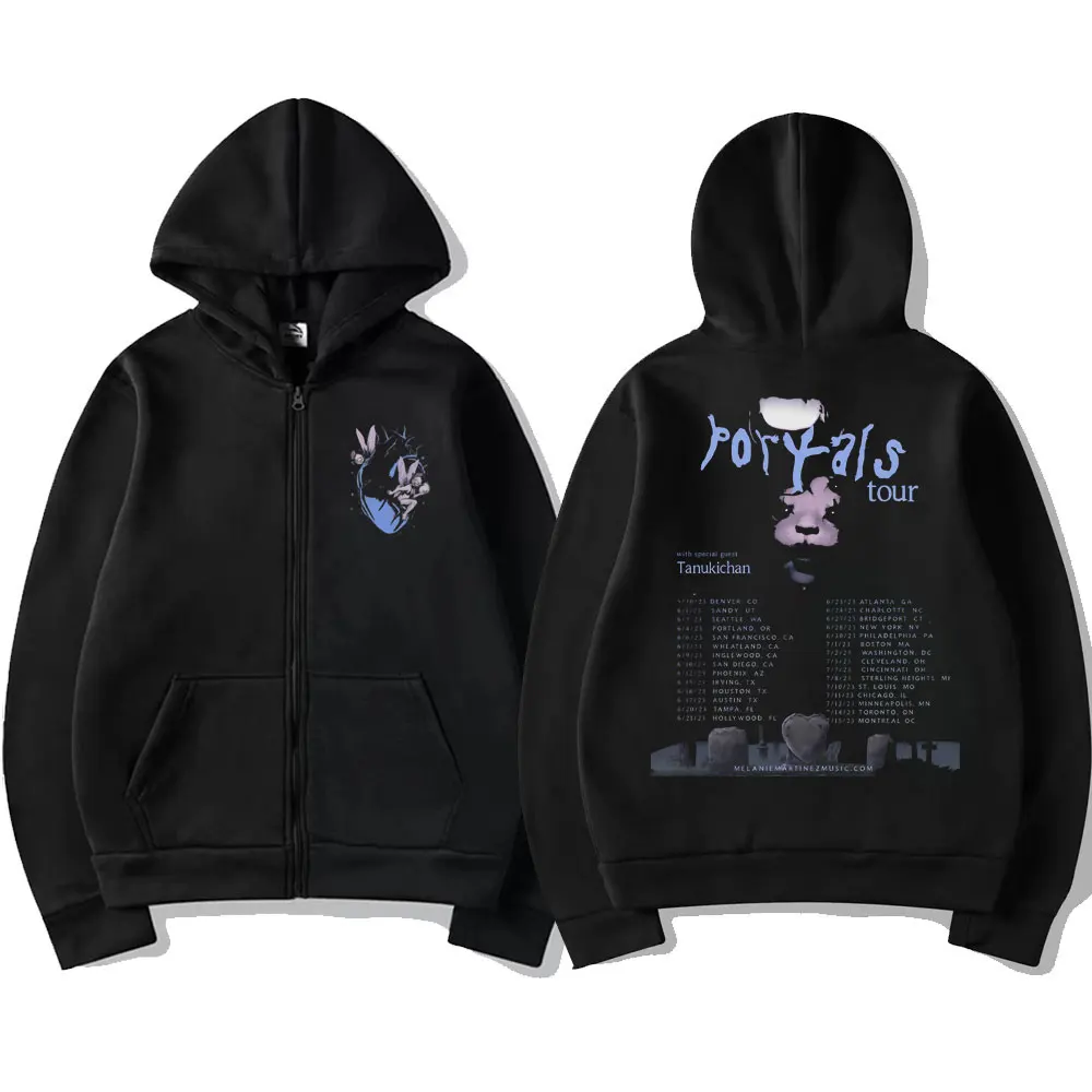 Singer Melanie Martinez Portals Tour Graphics Zipper Hoodie Men Women Fashion Zip Up Sweatshirt Man y2k Oversized Zip Up Jacket