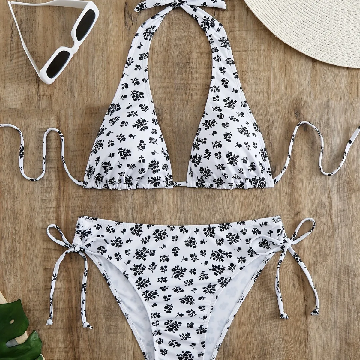 

Sexy High Waist Bikini 2025 Women Swimsuit Two Piece Swimwear Halter Floral Bikinis Set Bathing Suits Woman Brazilian Biquini