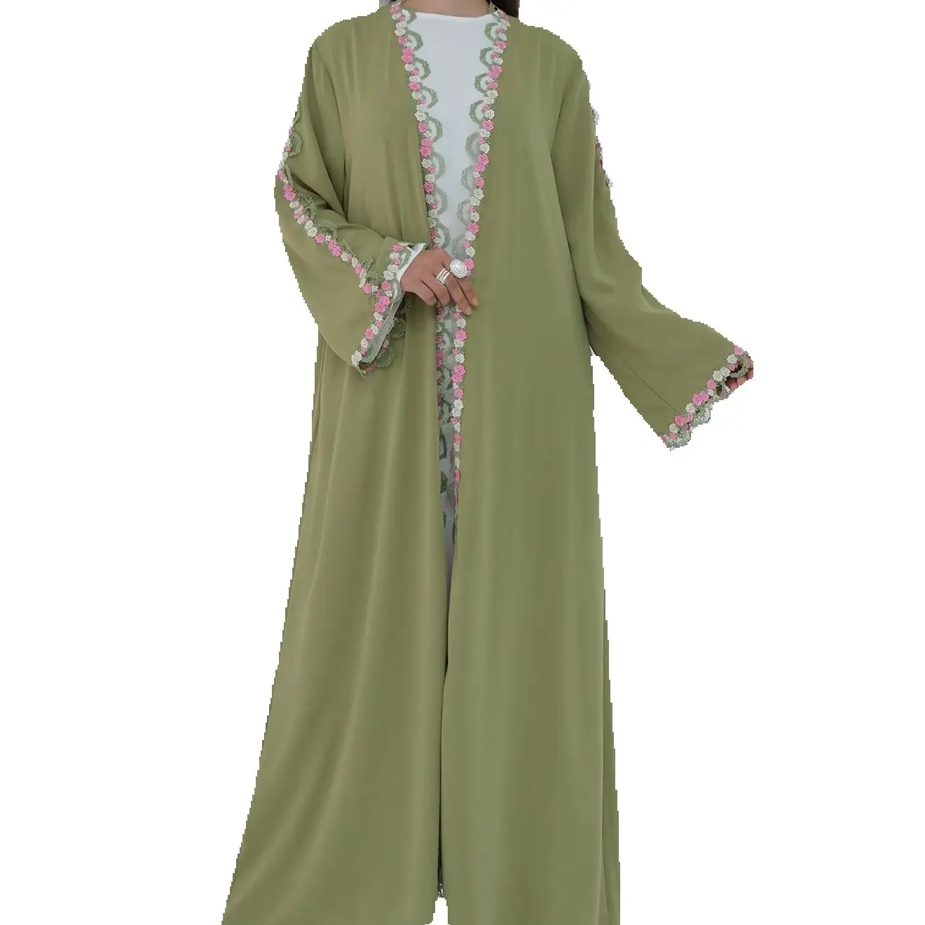 

Eid Abayas for Women Elegant Muslim Dress Embroidery Cardigan Dubai Kaftan Islam Clothing Kebaya Kimono Jalabiya Caftan Gown New