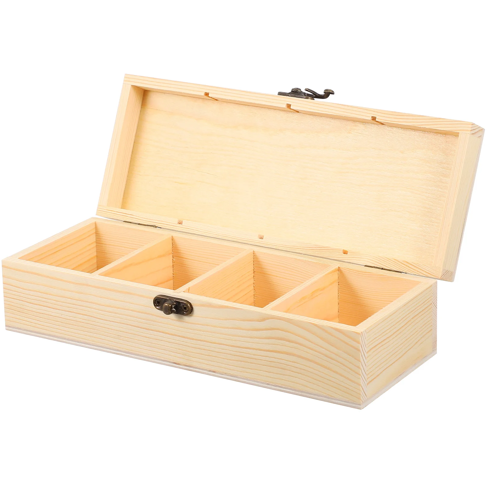 

Wooden Jewelry Storage Box 4 Compartments Retro Design Durable Quality Desk Decor Bedroom Office Travel Gift ganizer