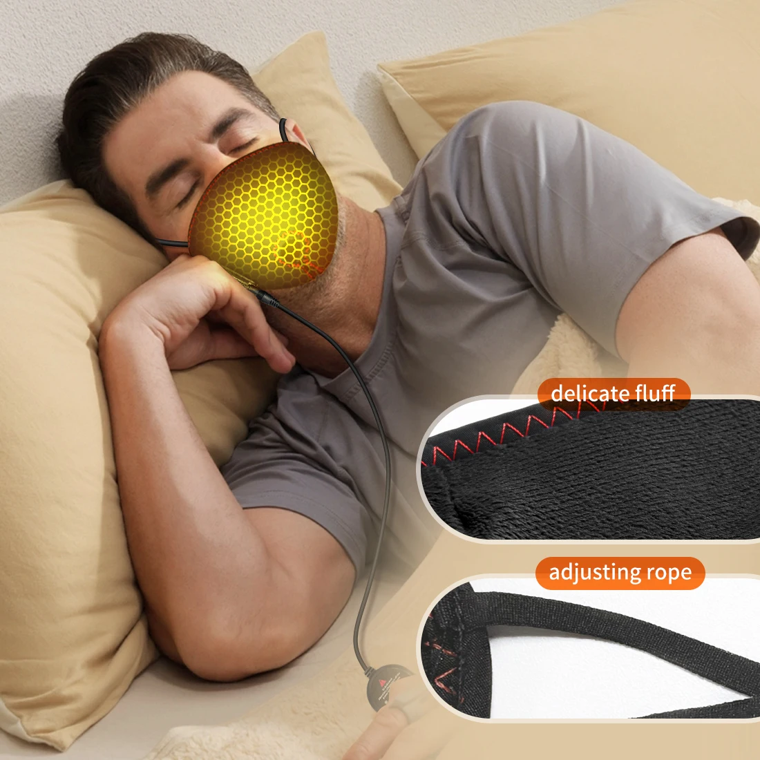 

Heated Nose Cover Support 3 Gears Timing Round Nose Heating System Snoring Prevention Allergy Relief Washable for Home Use