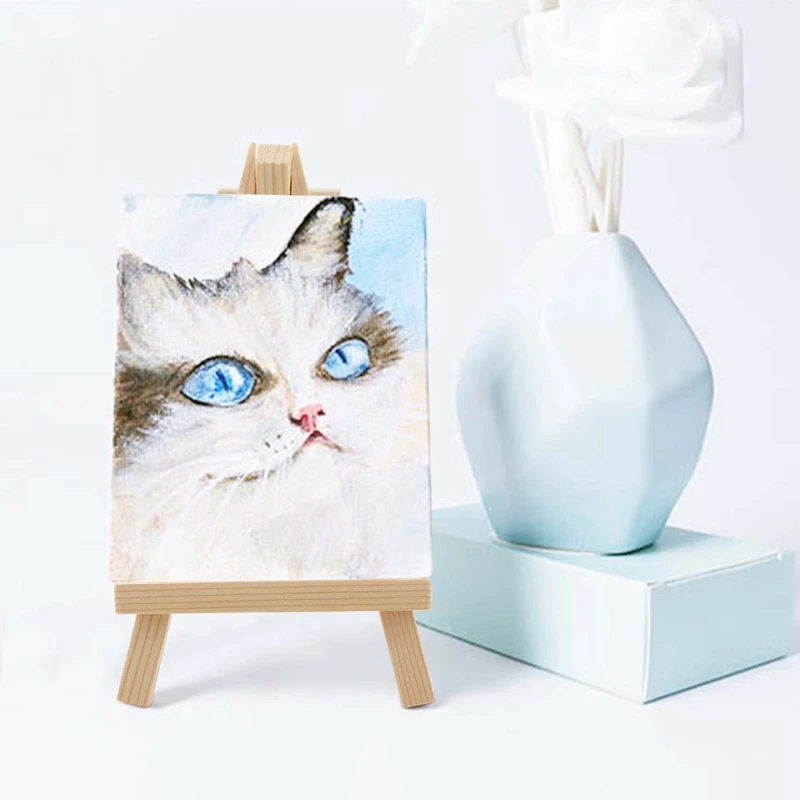 96 Pack Mini Wood Display Easel Wood Easels Set For Paintings Craft Small Acrylics Oil Projects