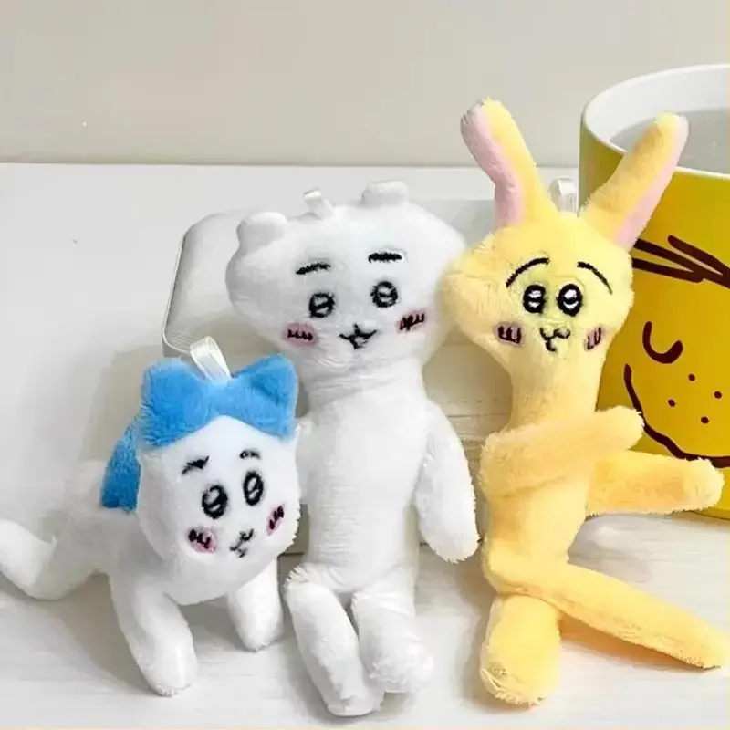 Pequeño llavero de peluche de ocho con articulaciones móviles, diseño de definición muscular, artesanía hecha a mano para decoración de mochila y bolso