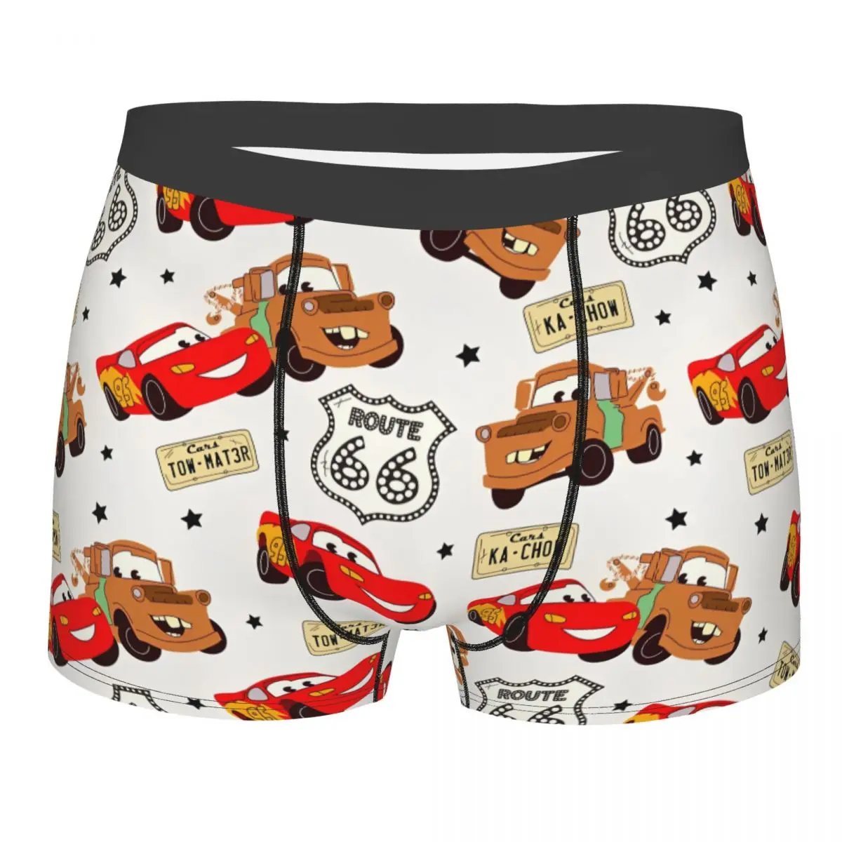 

Men Cars Lightning McQueen Long Underwear Humor Boxer Briefs Shorts Panties Male Breathable Underpants