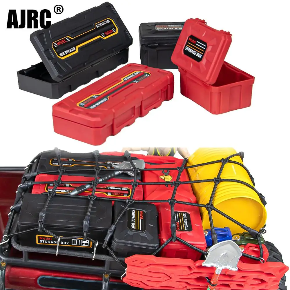 2pcs Plastic Luggage Storage Box Decoration Tool For 1/10 Rc Crawler Axial Scx10 90046 Traxxas Trx4 Trx6 Redcat Rgt Yikong Rc4wd