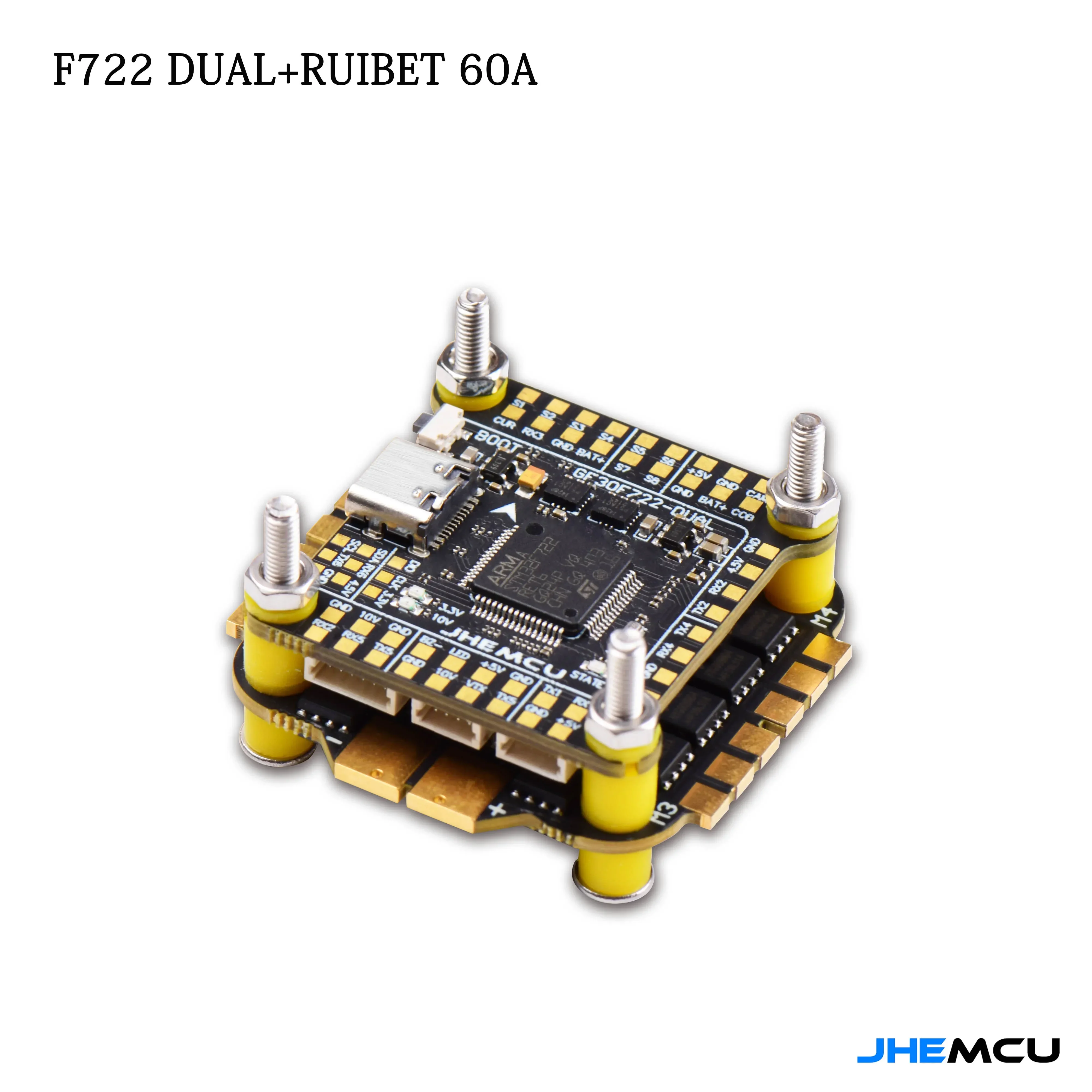 

JHEMCU F7 Stack F722 Dual FC + 60A ESC, 3-6S 30,5×30,5 мм, для FPV Freestyle Drone, Betaflight, DShot1200, 2-4S LiPo