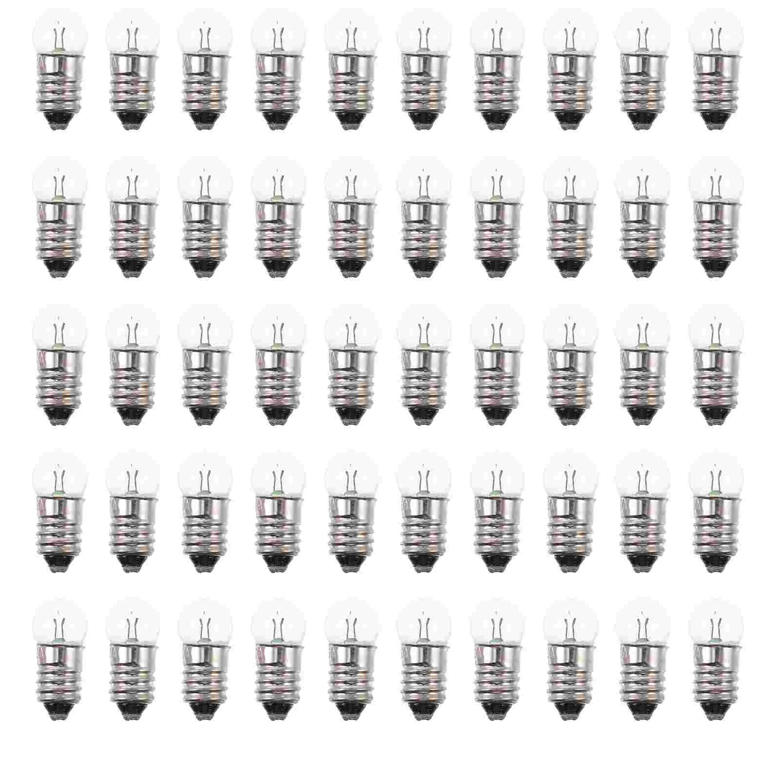 

50 Pcs Small Bulbs Light Tiny Miniature E10 LED Electricity Kit Glass Student Teaching Supplies