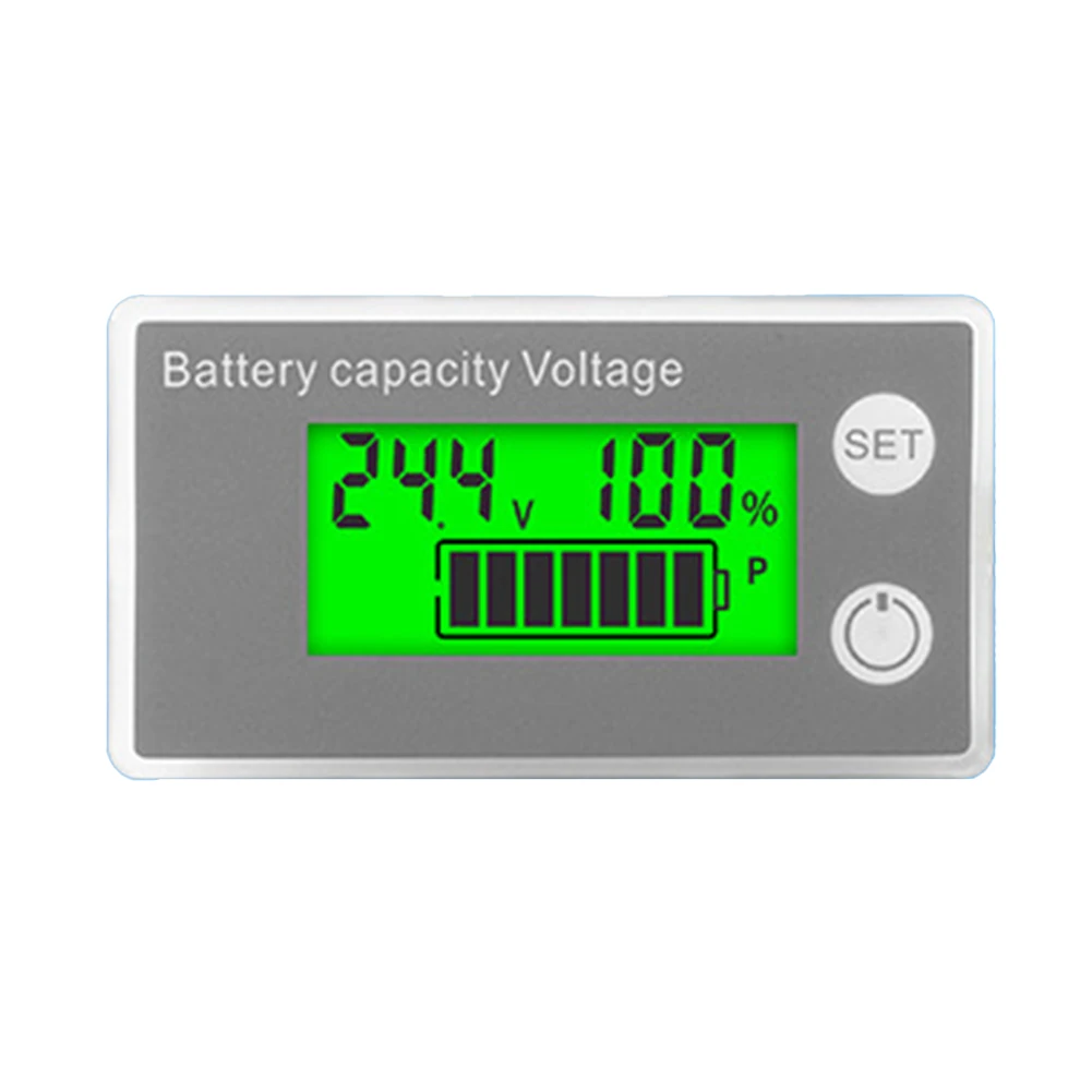 Voltage Tester Electricity Meter LCD Screen Plastic White 61.3*33.3*13.5mm Accurate Adjustable DC8-80V Brand New