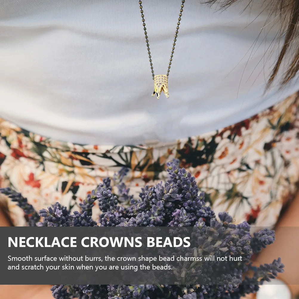 

10pcs Crown Beads Charms Faceted Large Hole Jewelry Making Spacer DIY Accessories Necklace Bracelet H crafted Gifts