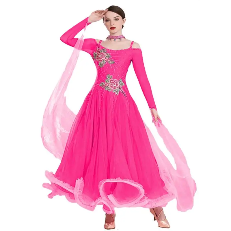 2024 Vrouw Moderne Dans Jurk Ballroom Danswedstrijd Wals Prestaties Kleding Ballroom Dans Jurk