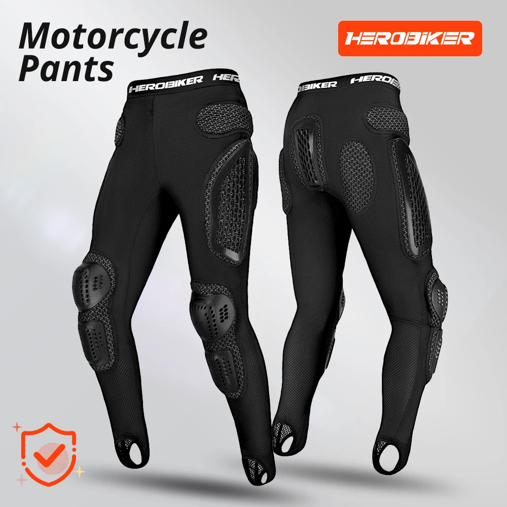 

Lightweight Motocross Armor Pants Unisex Ventilated Impact Protection Trousers Bike Riding Pants with Flexible Knee Guards