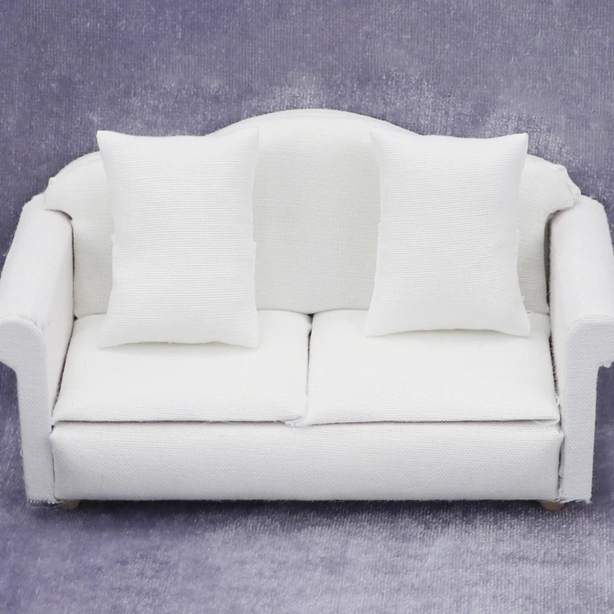 

House Sofa Dollhouse Accessories Furniture Miniature Couch Model White Wood Decor