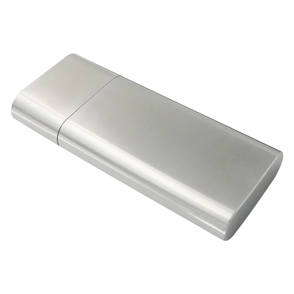

Stainless Steel Humidor Travel Case for Ciggaret Holder Pocket Metal Tube Silver