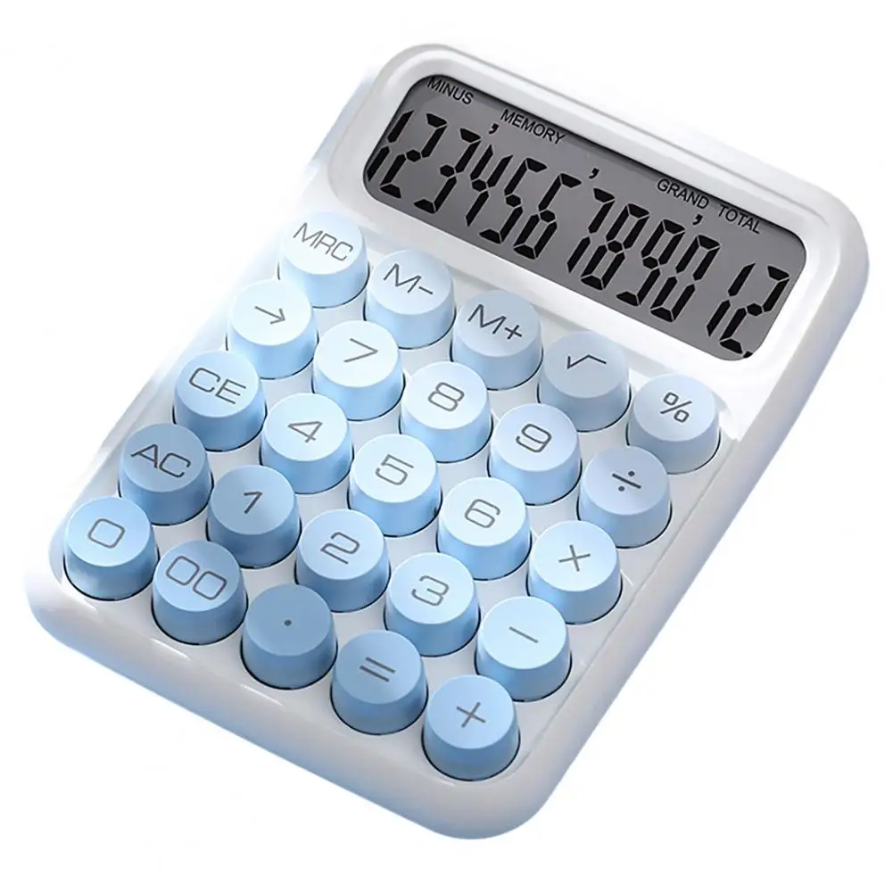레트로 계산기 휴대용 기계식 버튼 그라데이션 컬러 계산기, 사무실 학교 가정용 빈티지 데스크탑 문구