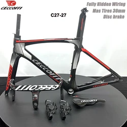 Fully Hidden Carbon Disc Road Bike Frame Set Lightweight Road Bicycle Carbon Frame BB T47 Aerodynamic Carbon Road Bike Frameset