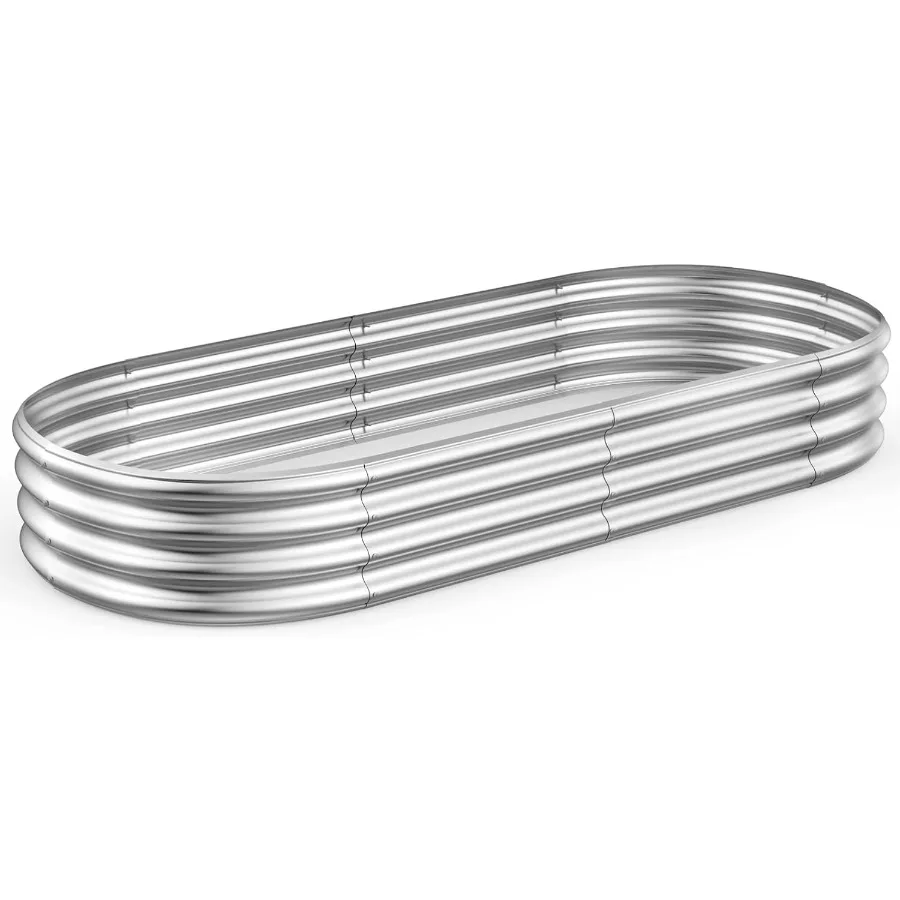 

Raised Garden Bed 6.5ft Galvanized Planter Box Outdoor Rot-Resistant Oval Large Metal Garden Bed Planter for Vegetables Flower