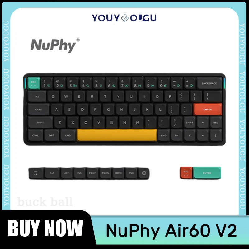 New Nuphy Air60 V2 Mechanical Keyboards Low Profile Wireless Bluetooth Keyboard 3 Mode Mute Gaming Office Keyboards For Macbook