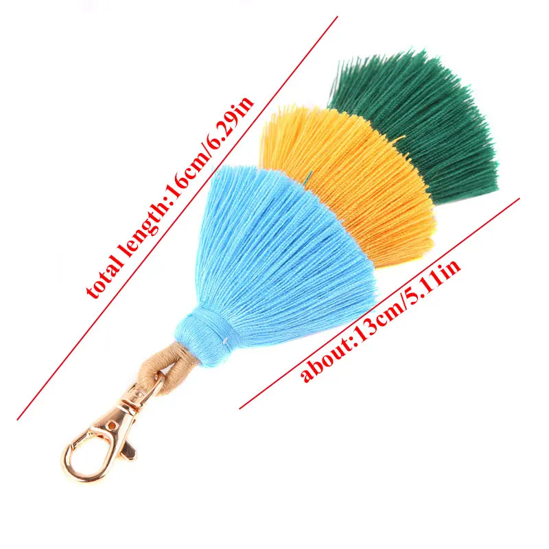 Three-layer Tassel Pendant Bag Charm Accessories Keychain Tassel Pendant Ethnic Style Western Style Multicolor Keychain