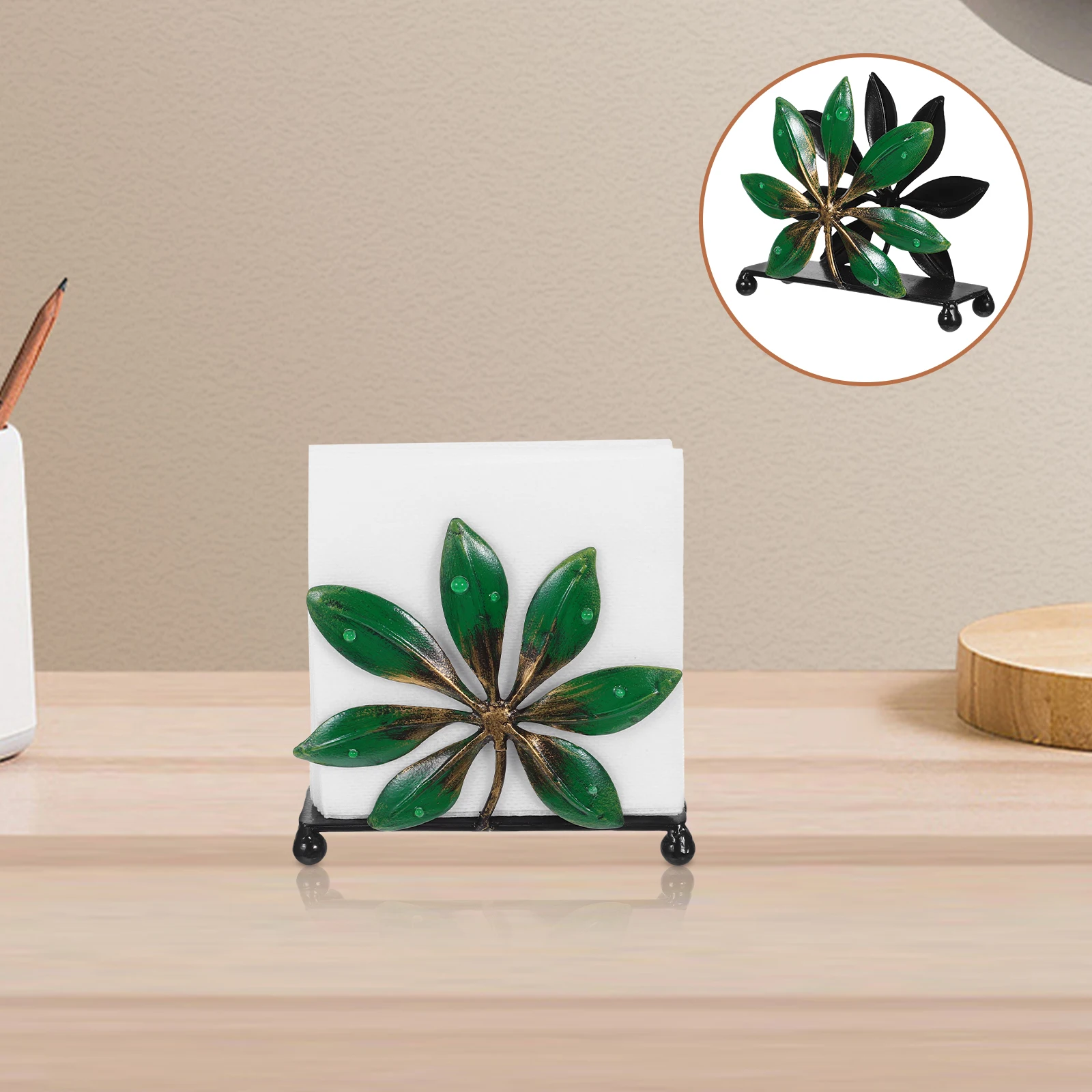 Vintage Napkin Holder Paper Tissue Iron Holder Napkin Storage Dispenser Bathroom Napkin Holder for Tables Tabletop Organizer