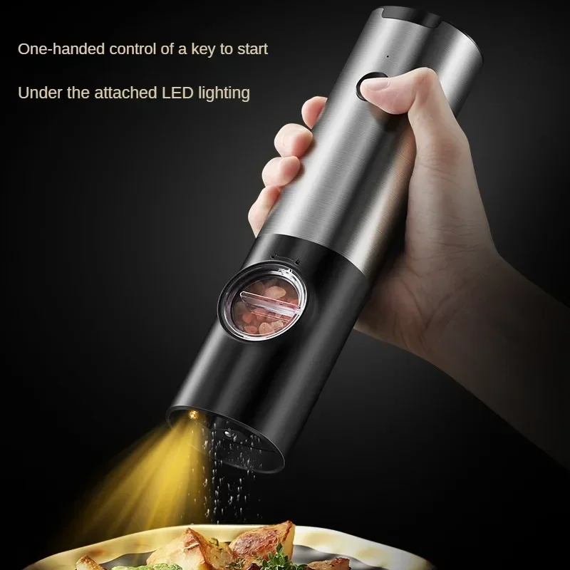 Electric Pepper Grinder Electric Automatic Pepper and Spice Mills Kitchen Accessories Salt Mill Adjustable Coarseness