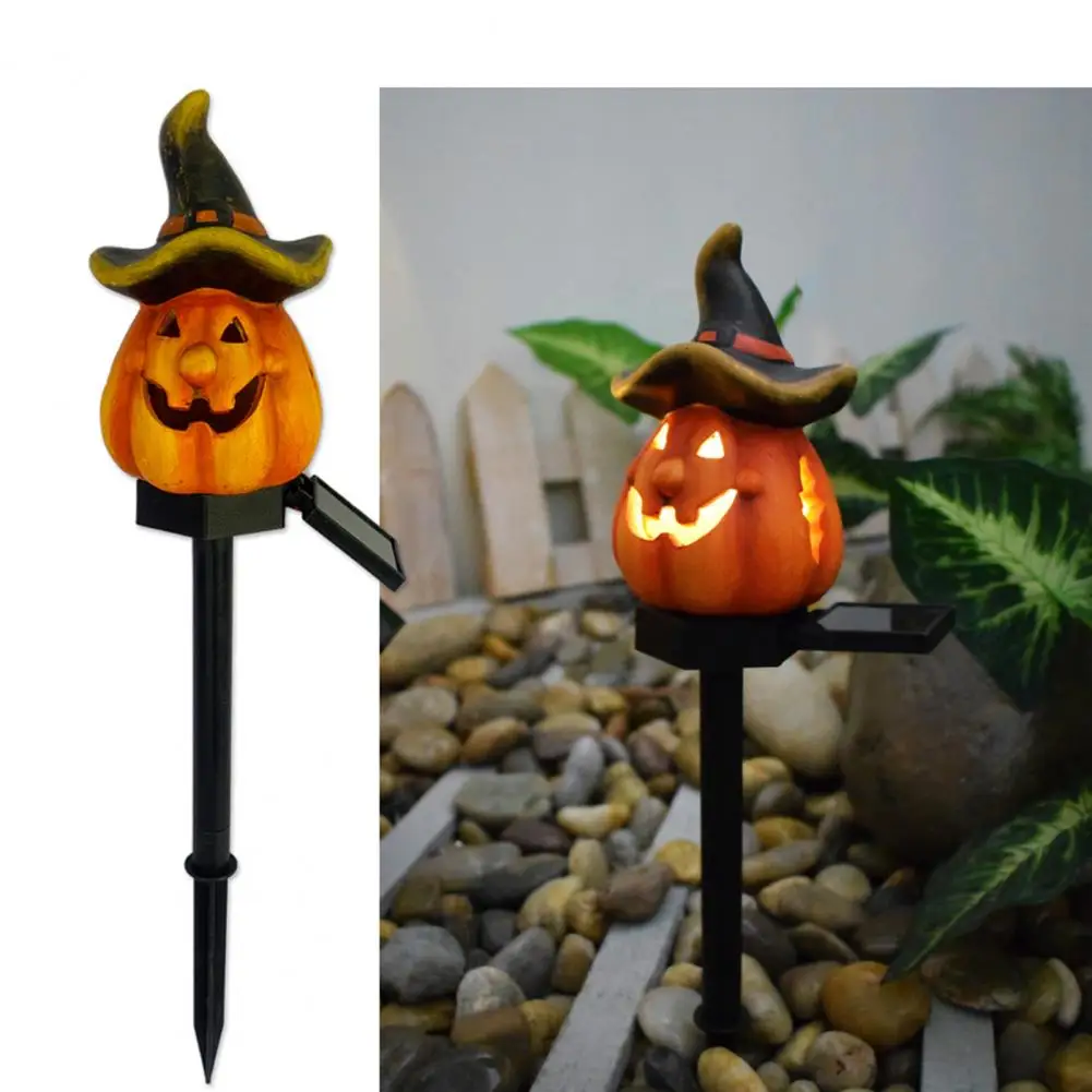 

High-quality Resin Lanterns Halloween Solar Pumpkin Lanterns Waterproof Ghost Hat Led Lights for Garden Pathway Decor for Lawn