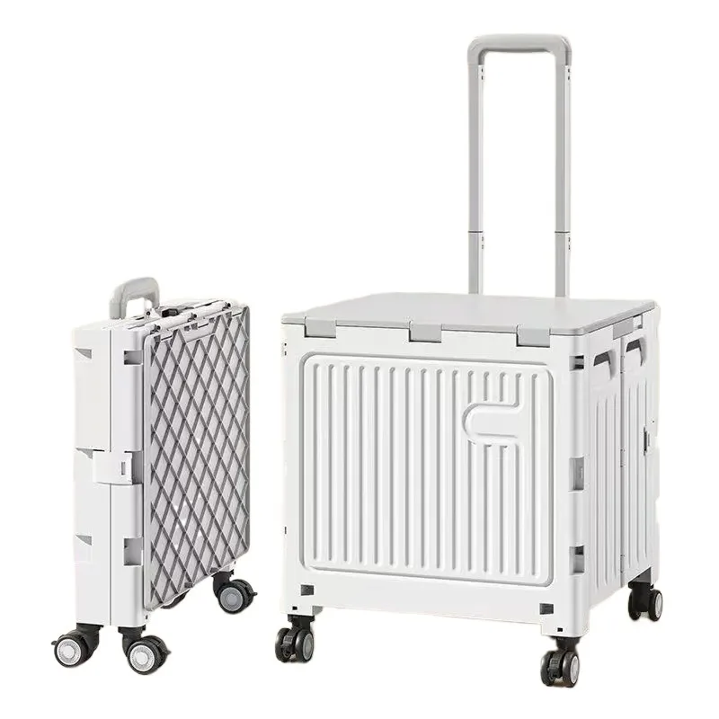 Outdoor Camping Picnic Cart – Integrated Top Cover Pull Cart for Grocery Shopping & Slope Climbing