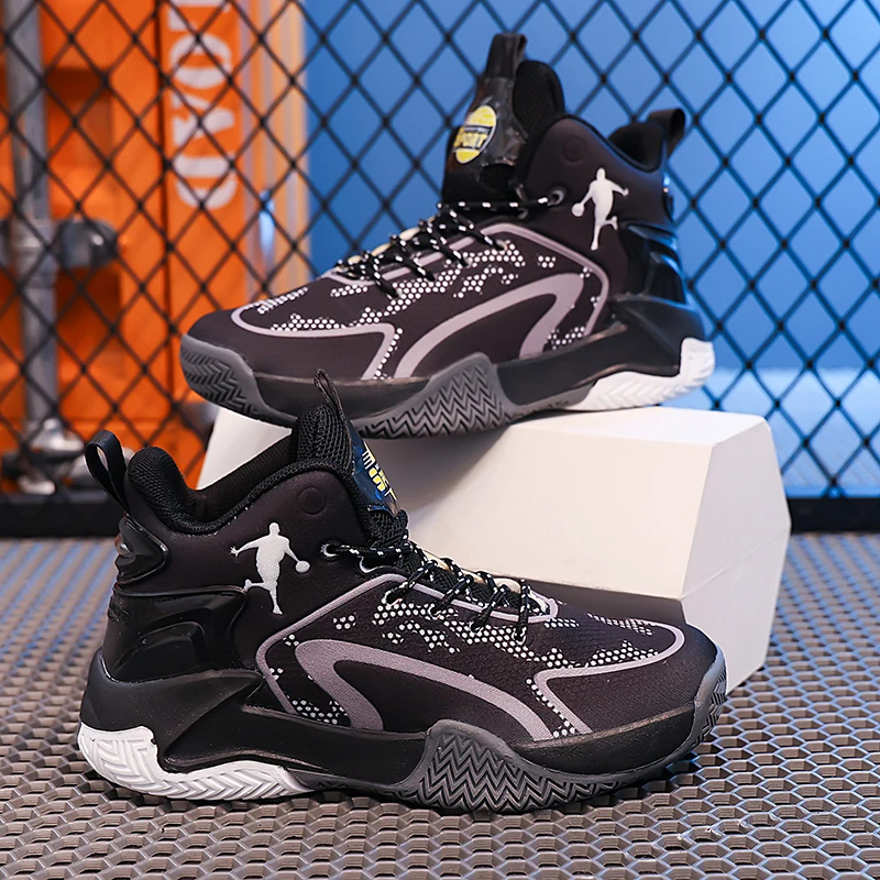 

Classic High Top Basketball Shoes Kids Trainers Breathable Mesh Basketball Boots Boys Outdoor Non-slip Children's Sports Shoes