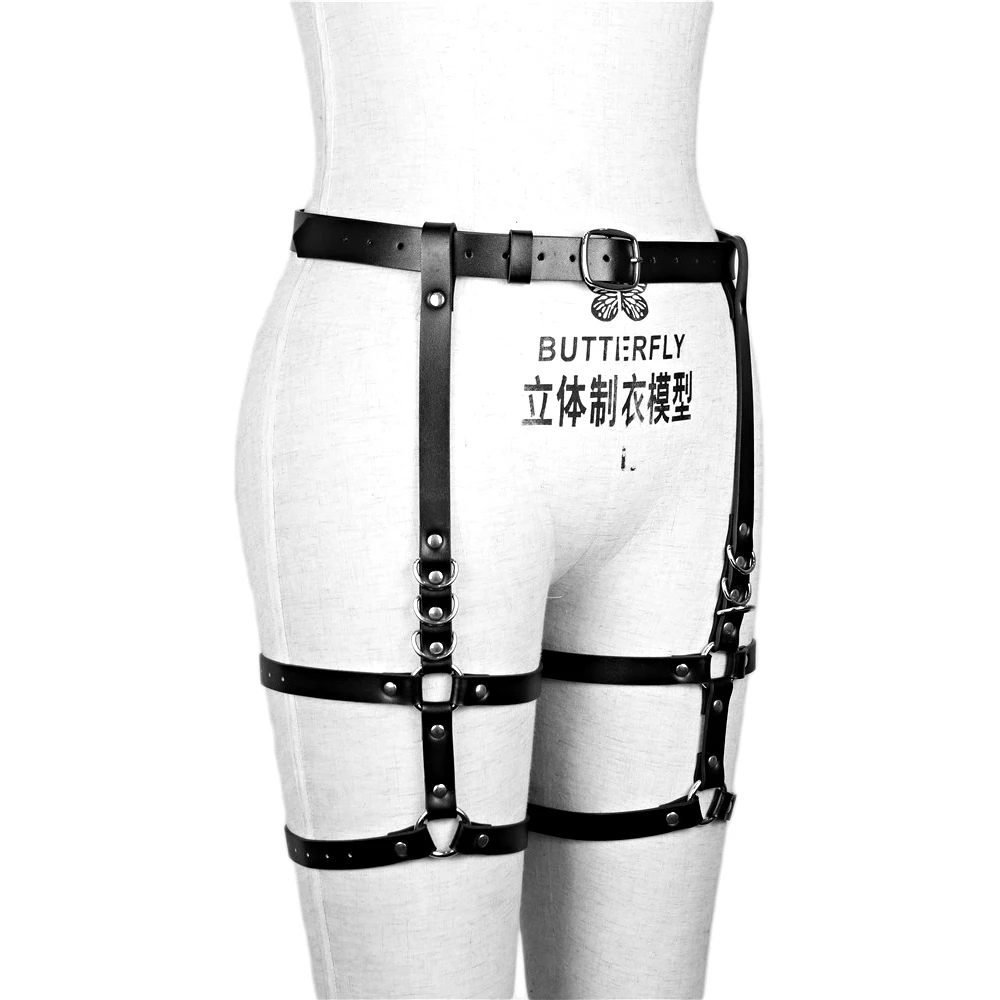 أربطة الفخذ السوداء القوطية للسيدات، أحزمة رباط طليعية بسيطة، إكسسوارات أنيقة للمواعدة والحفلات، شركة الزي العصرية