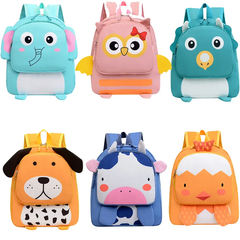 Kindergarten Fashion Cartoon Three Dimensional Schoolbag Leisure Children\'s Backpack Large Capacity Boys and Girls\' Snack Bag