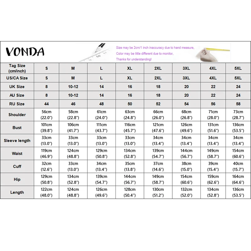 VONDA 여성 우아한 롱 셔츠 드레스 v 넥 레이스 패치 워크 미디 sundress 패션 캐주얼 루즈 3/4 슬리브 파티 가운 여성