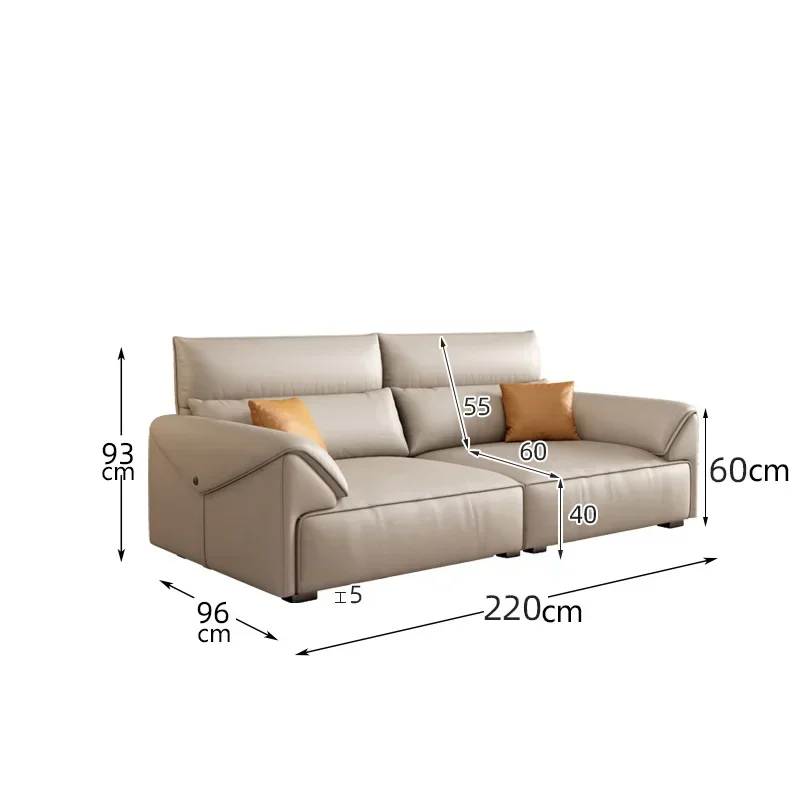 Portable Light Luxury Leather Sofa Living Room Small Household Head Layer Cowhide Modern Simple Leather Sofa