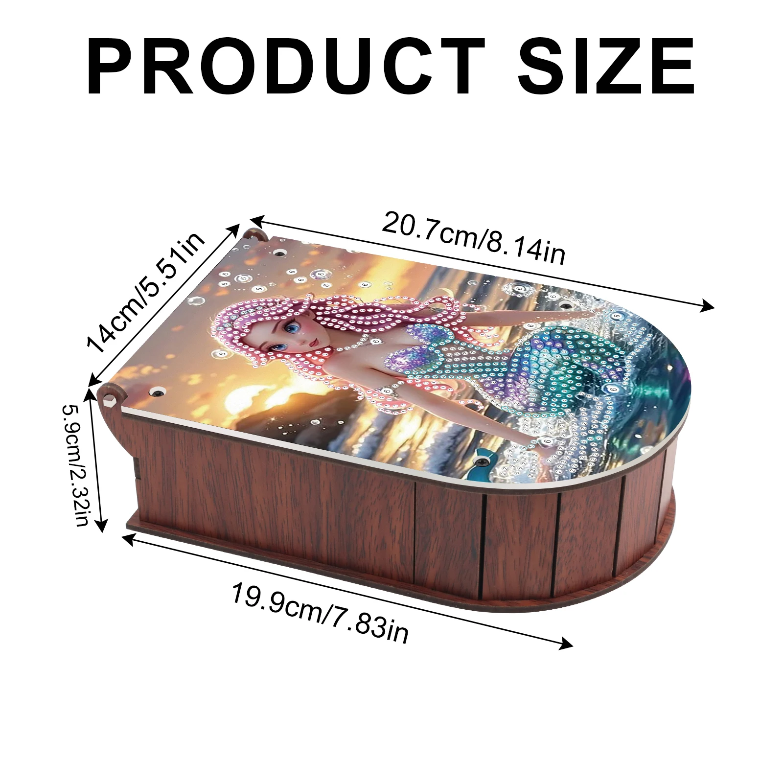 Diamond Painting Curved Storage Box Kits,Cute mermaid Diamond Art Special Shape Diamond Ornaments Storage Box Decor Home Gifts view 2