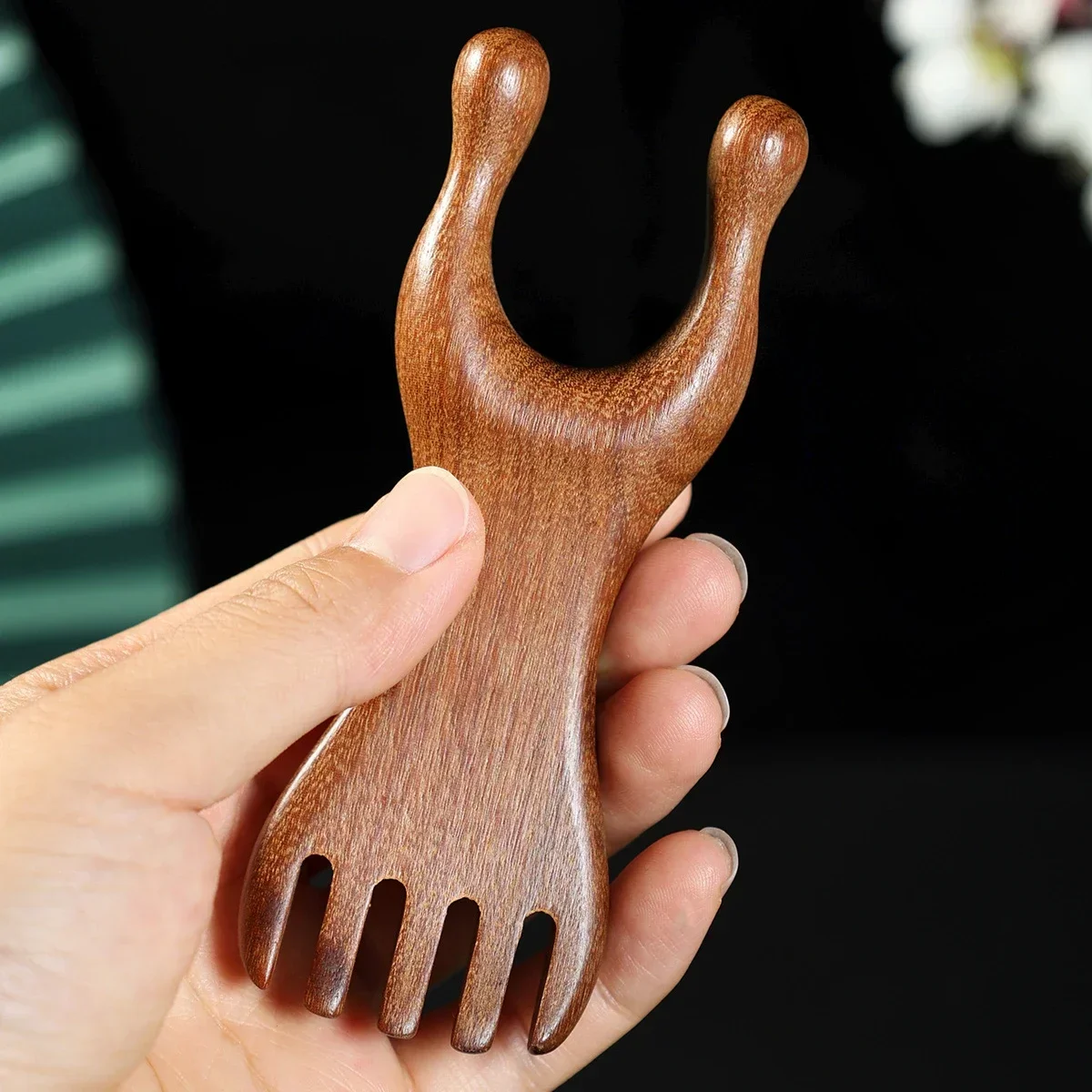 مشط تدليك الرأس ميريديان أدوات تدليك غوا شا ، أدوات التصريف اللمفاوي المهنية ، أدوات تدليك العلاج الخشبي للظهر والساقين #5