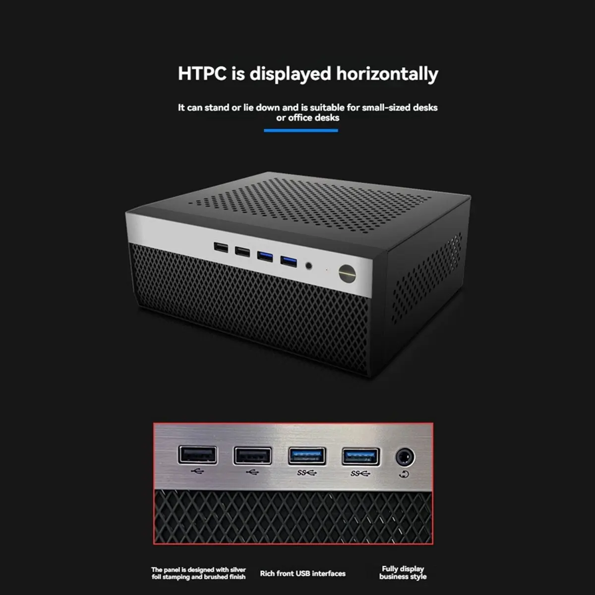 SWXF Mini ITX Computer Case HTPC Chassis with 4XUSB Support 1U PSU Compatible with MINI-ITX Motherboard
