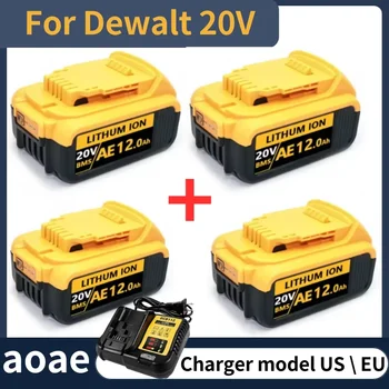 Dewalt 전동 공구용 배터리, 12000mAh, 20V, 18.0Ah, DCB206, 20V, DCB205, DCB200 DCB204-2, 신제품 100%