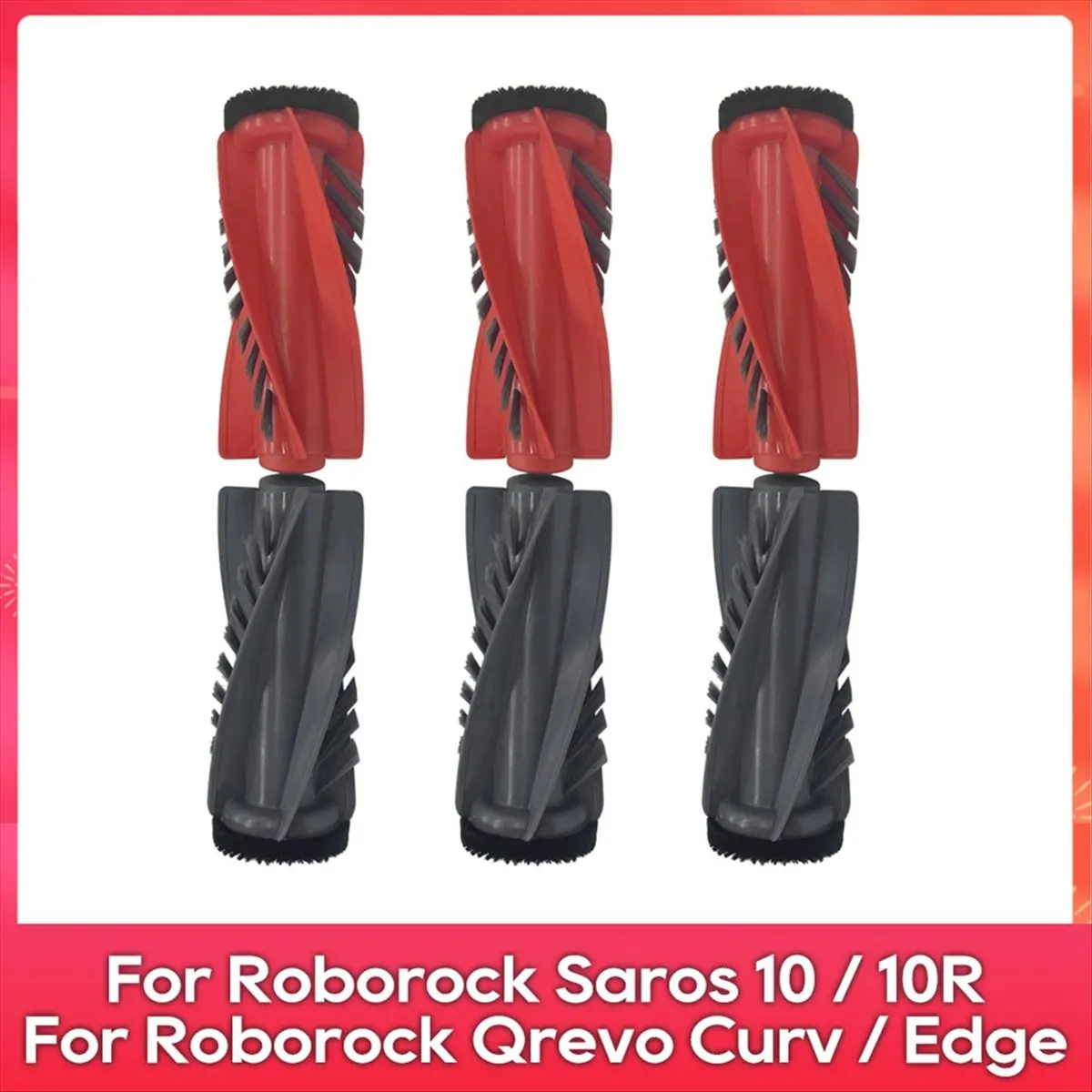 X10A Roller Brush for Roborock Saros 10 / Saros 10R / Qrevo Curv / Qrevo Edge Dual Short Bristle Roller Vacuum Cleaner Part
