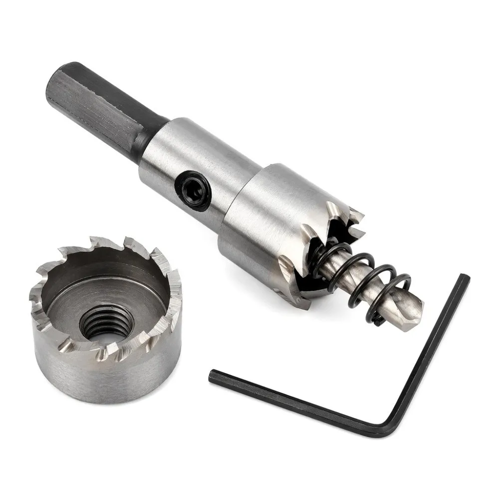 16mm Diameter Hole Saw Cutter 5/8 Inch Size High Speed Steel Drill Bit Set Carbide Teeth Split Tip Pilot Carbide Hole Saw