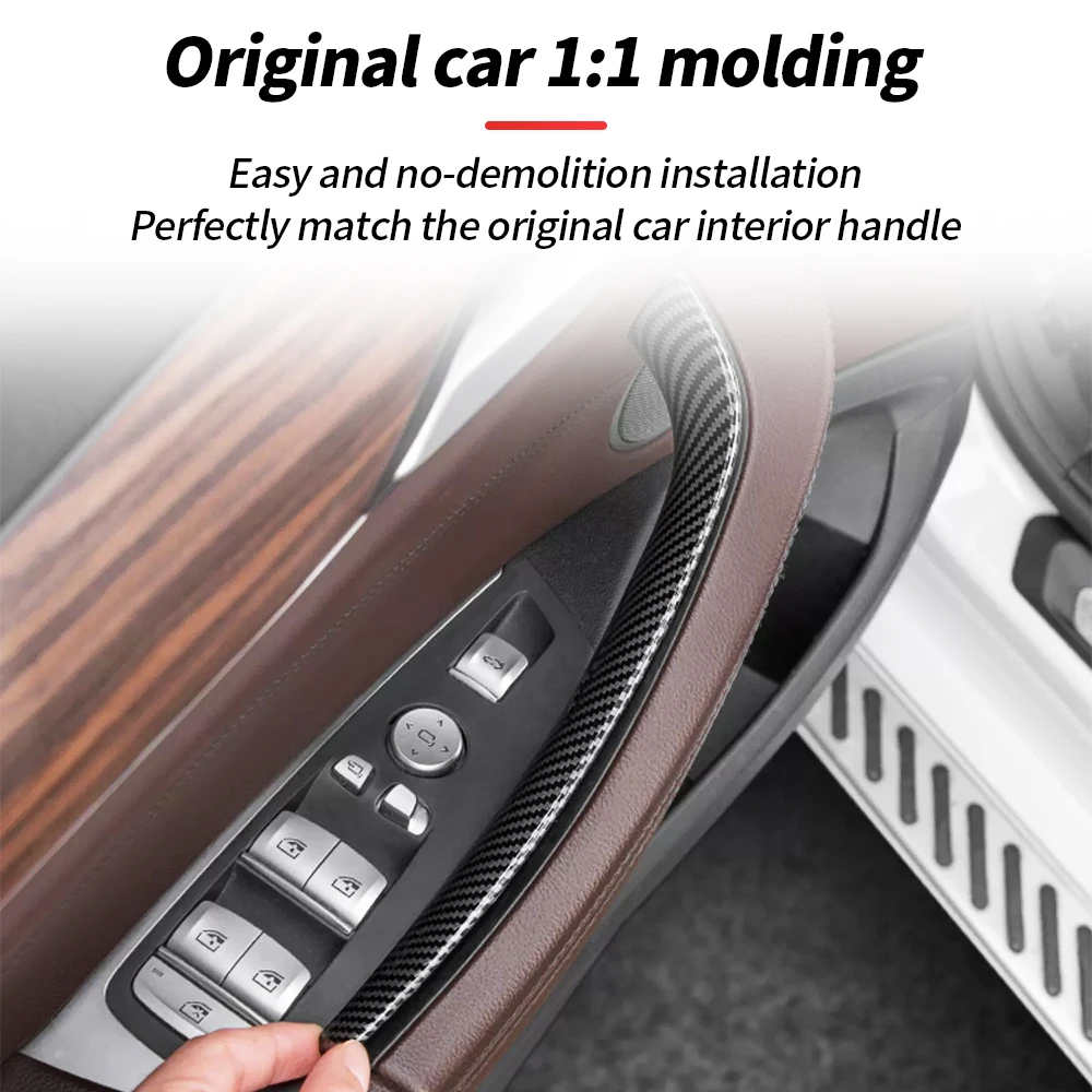 Car Styling Right Left Inner Door Panel Handle Pull Trim Cover Auto Interior  For BMW X3 G01 G08 X4 G02 2018-2021  Accessories