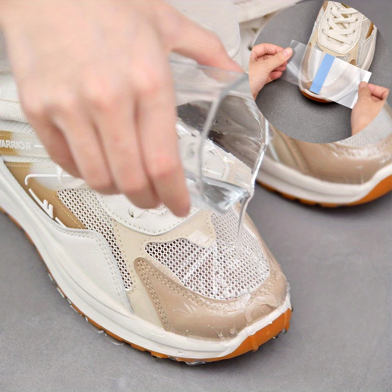30/60 Uds. Pegatina transparente antisuciedad para cabeza de zapato-película impermeable portátil para días lluviosos para mantener limpio los zapatos