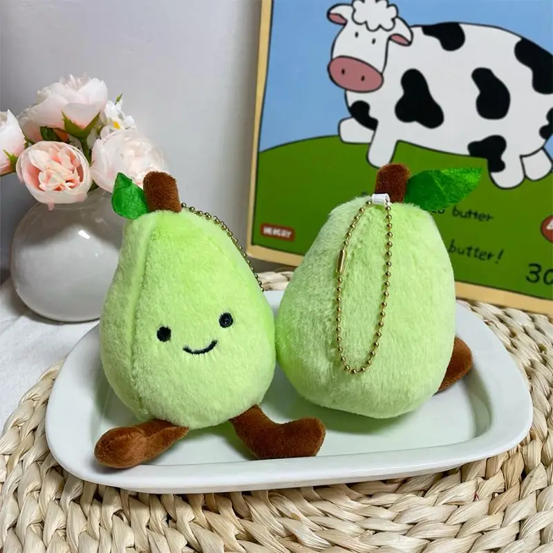 Bonito pelúcia simulado pêra verde pingente chaveiro kawaii pelúcia boneca pingente mochila bolsa decoração pingente presentes